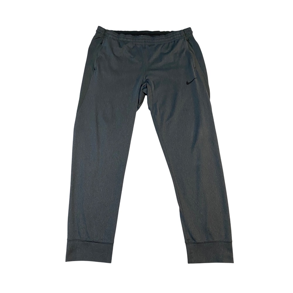 Nike Mens Dri-FIT Training Pants Gray Heather Zipper Pockets Large